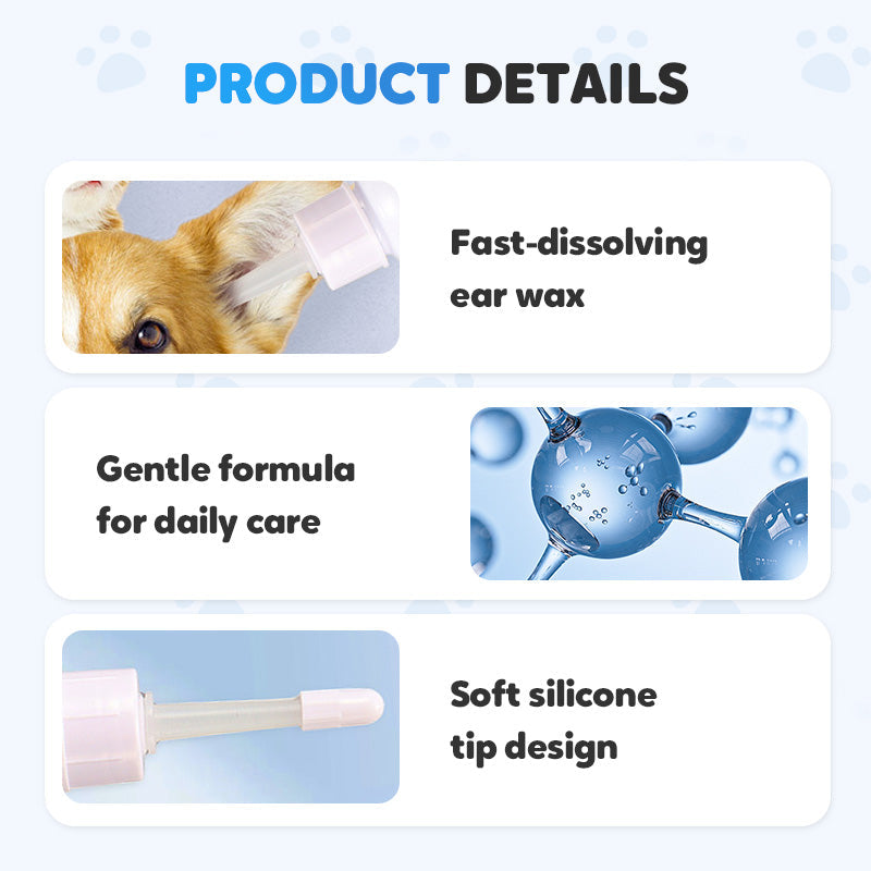 ✨ Pet Ear Cleaner - Gentle Formula with Soothing Aloe for Dogs & Cats, Prevents Infections & Odor 🌿👂