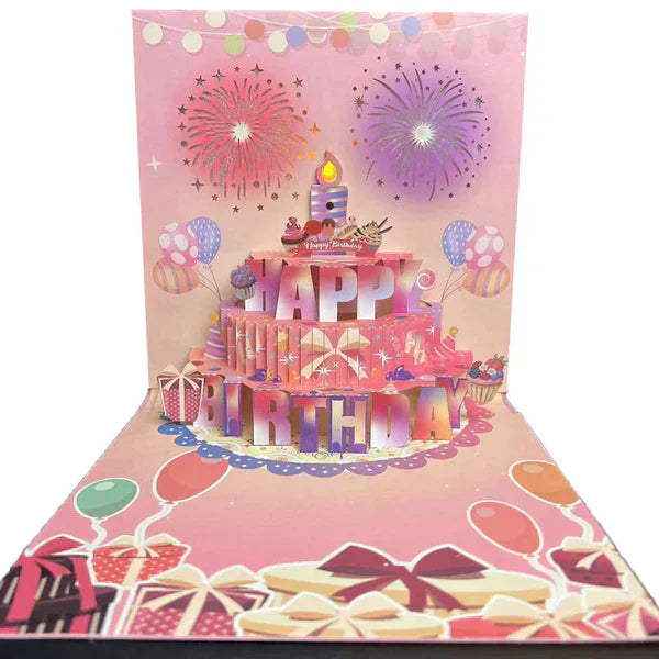 🔥LSAT DAY SALE 49% OFF!!🎉3D Pop Up Musical Birthday Card with Lights & Song🎵🎂