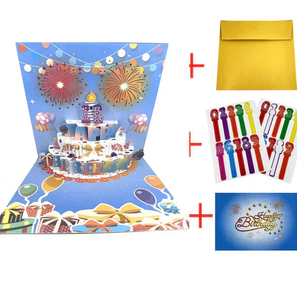 🔥LSAT DAY SALE 49% OFF!!🎉3D Pop Up Musical Birthday Card with Lights & Song🎵🎂