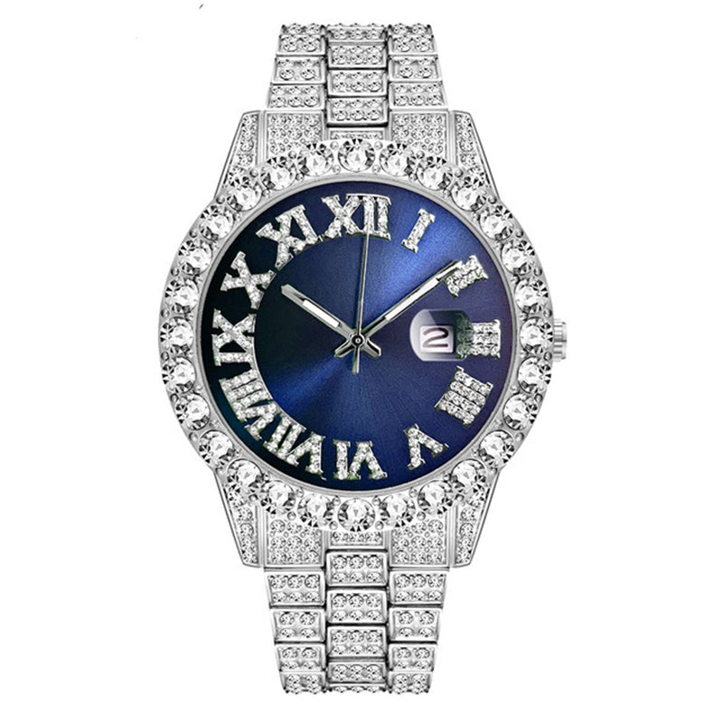 💎 Steal the Spotlight! Full Rhinestone Men's Quartz Watch | Luxe Design, Statement Look