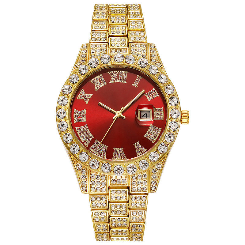 💎 Steal the Spotlight! Full Rhinestone Men's Quartz Watch | Luxe Design, Statement Look