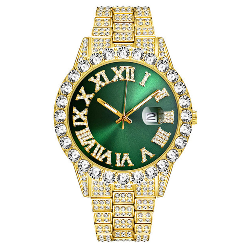💎 Steal the Spotlight! Full Rhinestone Men's Quartz Watch | Luxe Design, Statement Look