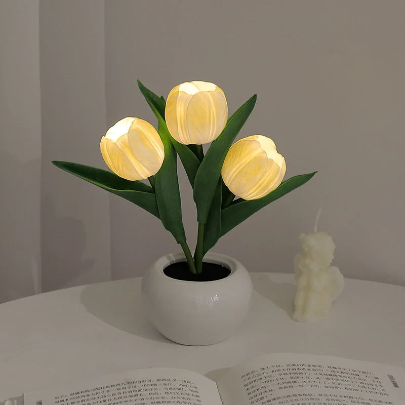 🔥LED Tulip Night Light Flower Table Lamp🌷