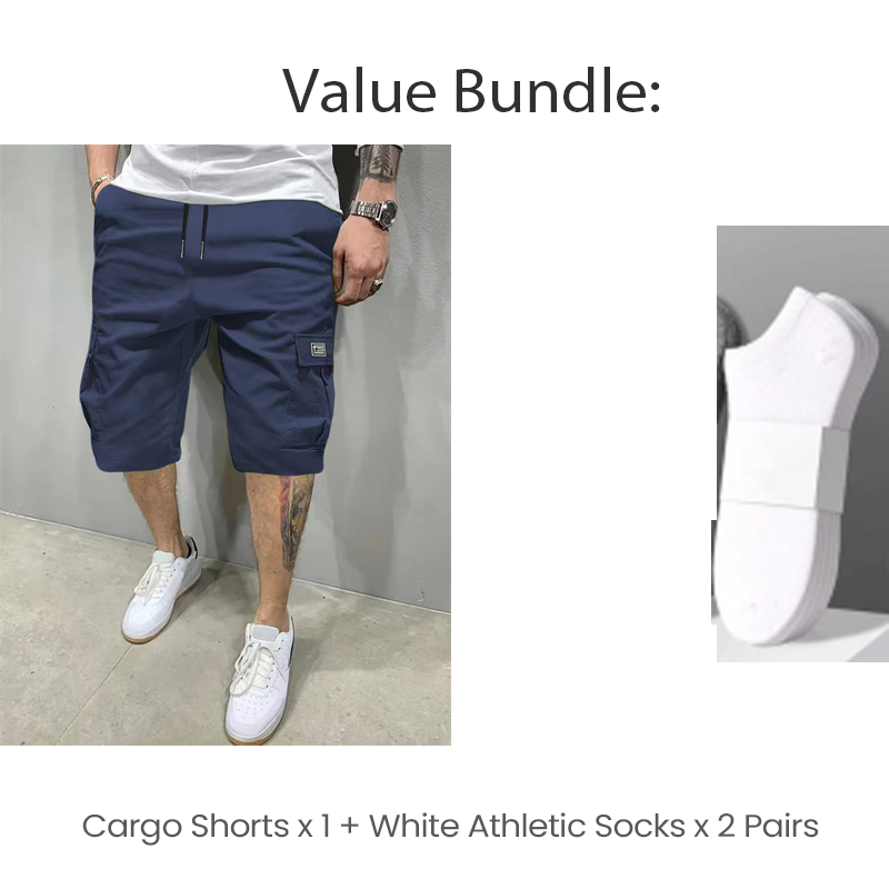 💖🩳 Men's Casual Cargo Shorts with Drawstring Waist – Multi-Pocket, Lightweight & Breathable 👖✨