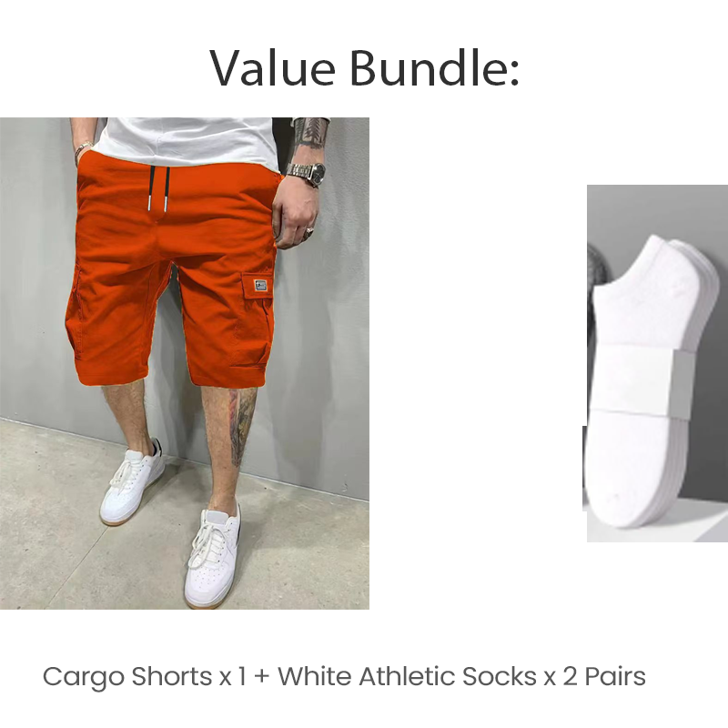 💖🩳 Men's Casual Cargo Shorts with Drawstring Waist – Multi-Pocket, Lightweight & Breathable 👖✨