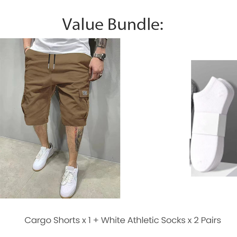 💖🩳 Men's Casual Cargo Shorts with Drawstring Waist – Multi-Pocket, Lightweight & Breathable 👖✨