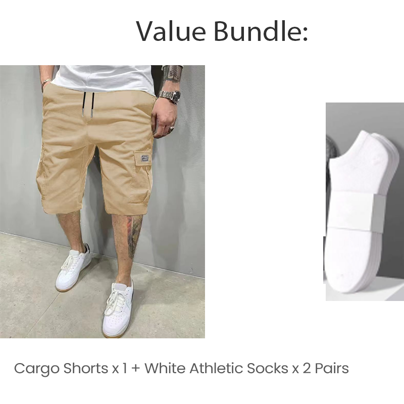 💖🩳 Men's Casual Cargo Shorts with Drawstring Waist – Multi-Pocket, Lightweight & Breathable 👖✨