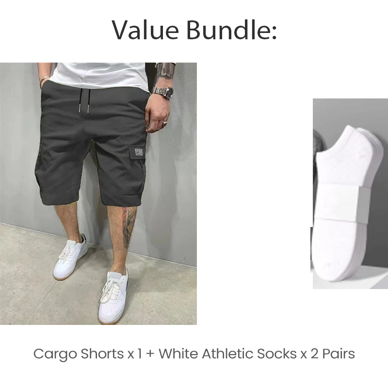 💖🩳 Men's Casual Cargo Shorts with Drawstring Waist – Multi-Pocket, Lightweight & Breathable 👖✨