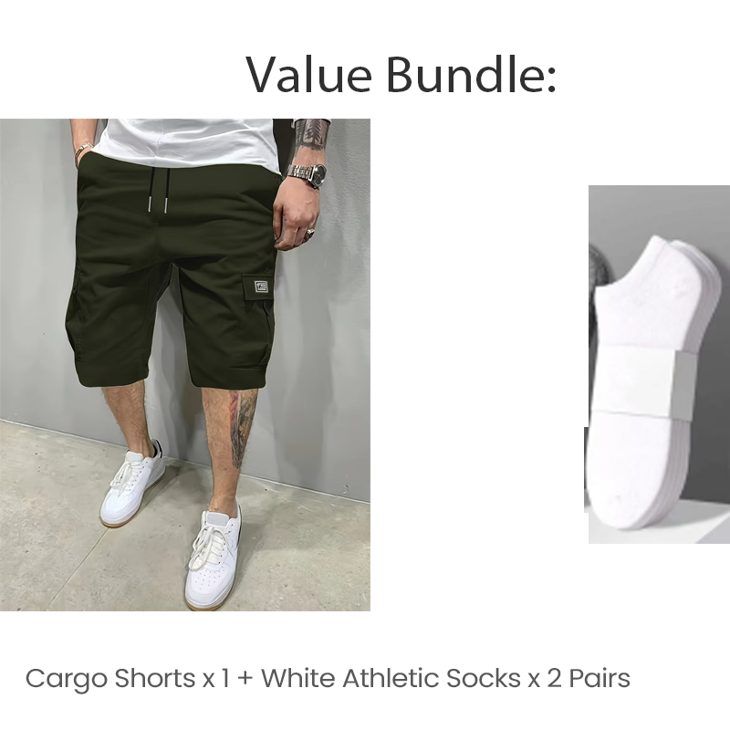 💖🩳 Men's Casual Cargo Shorts with Drawstring Waist – Multi-Pocket, Lightweight & Breathable 👖✨