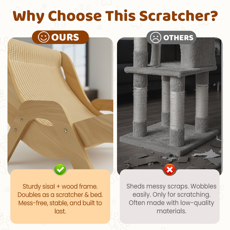 🐱2-in-1 Sisal Cat Scratching Lounger – Scratching & Lounging, Durable Sisal & Space-Saving