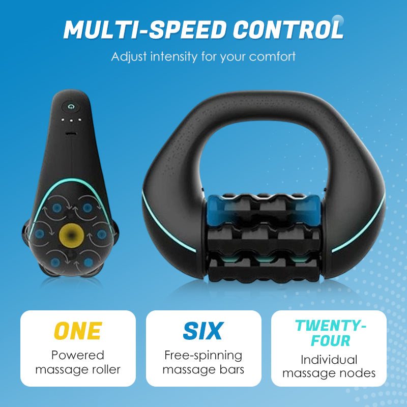 Electric handheld massager with rollers