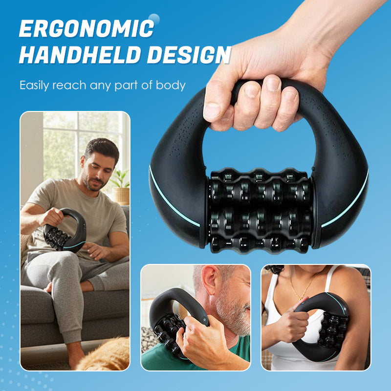 Electric handheld massager with rollers