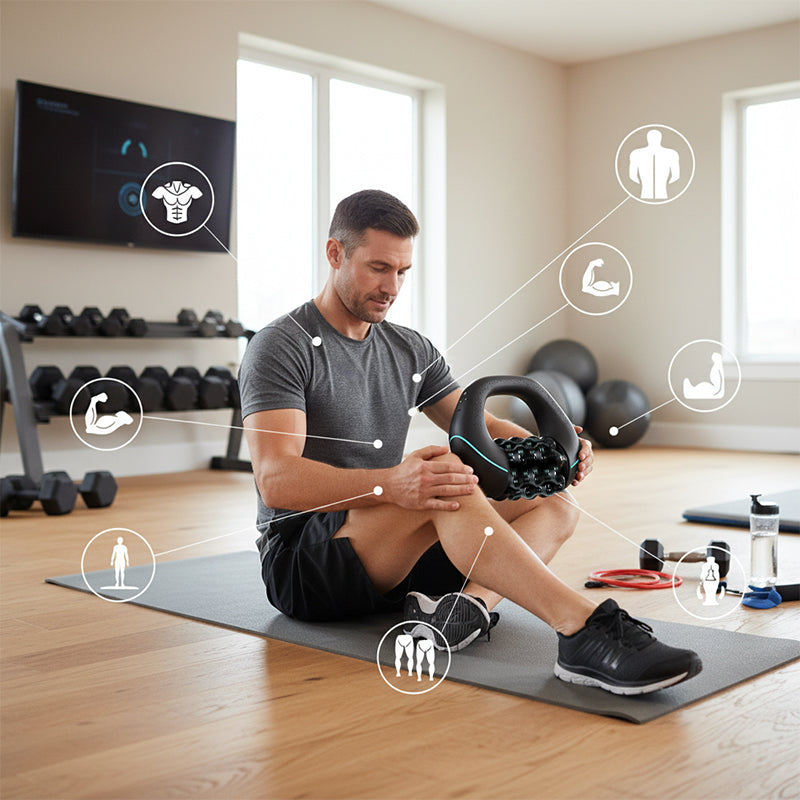 Electric handheld massager with rollers