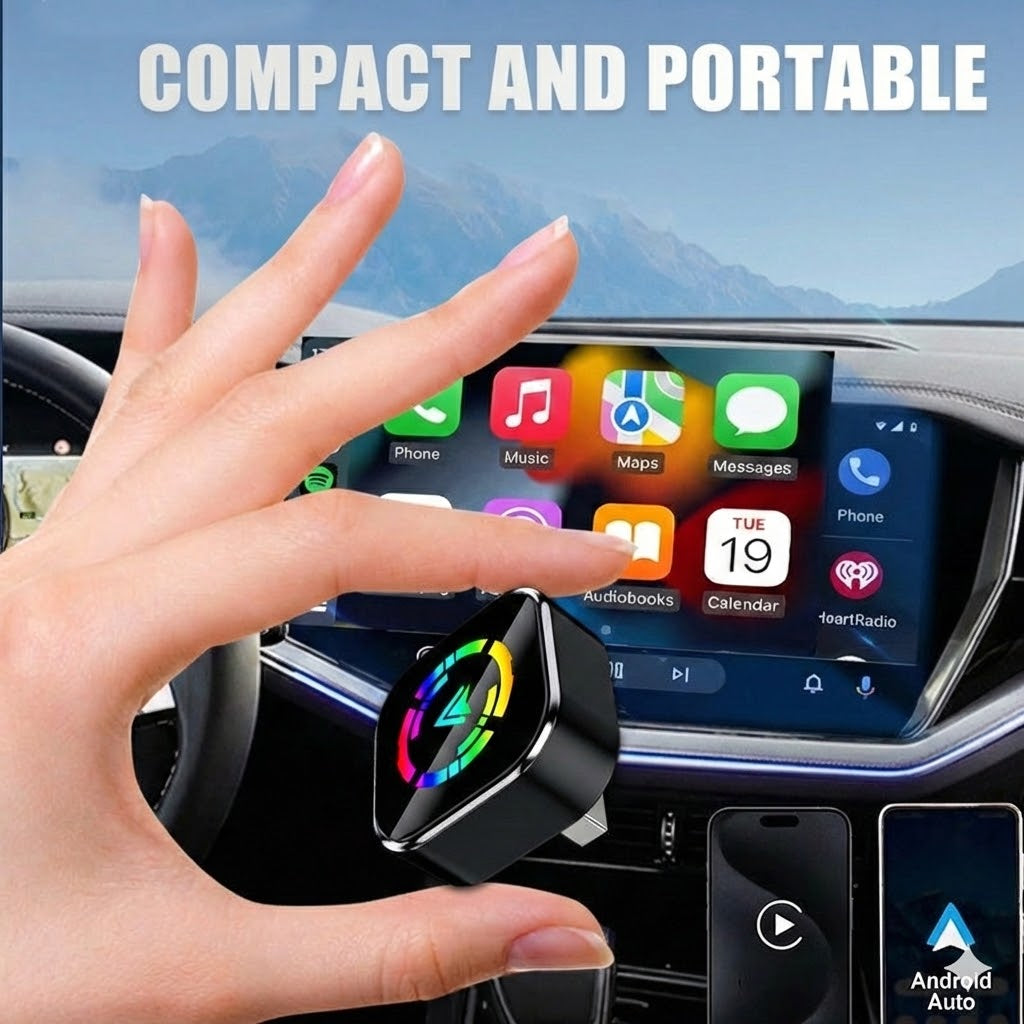 2-in-1 Wireless Adapter for iPhone & Android Auto