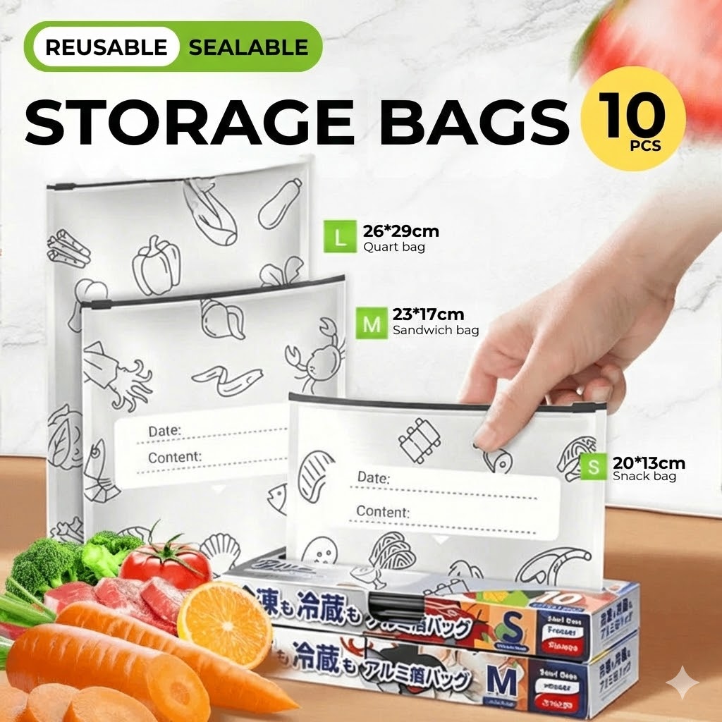 30 Pcs Reusable Aluminum Foil Resealable Storage Bags