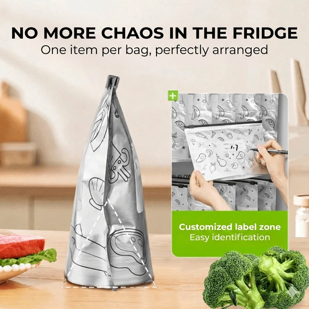 30 Pcs Reusable Aluminum Foil Resealable Storage Bags