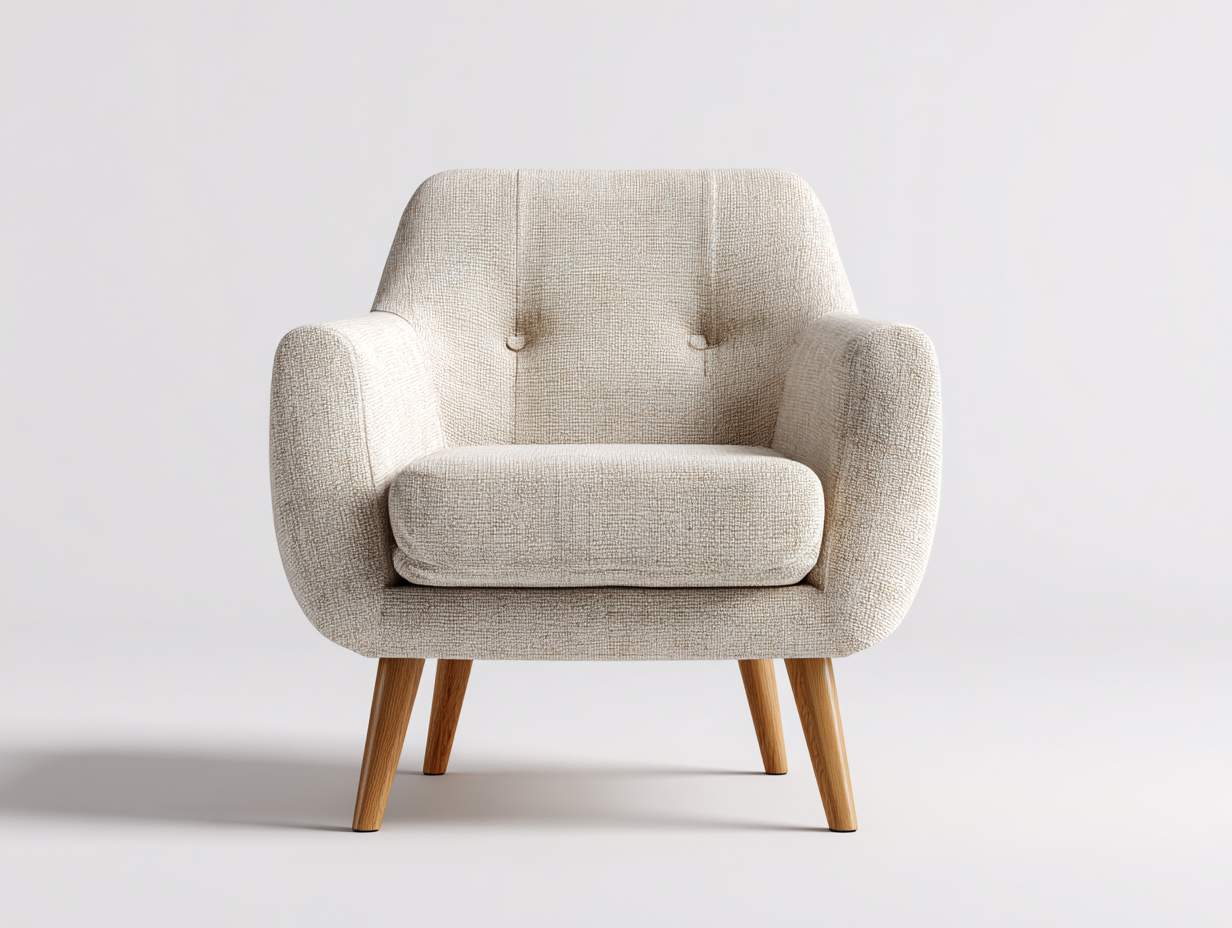 Poltrona lounge in tessuto 78x80x82 cm - beige - design moderno per soggiorno o area relax-Casagomart