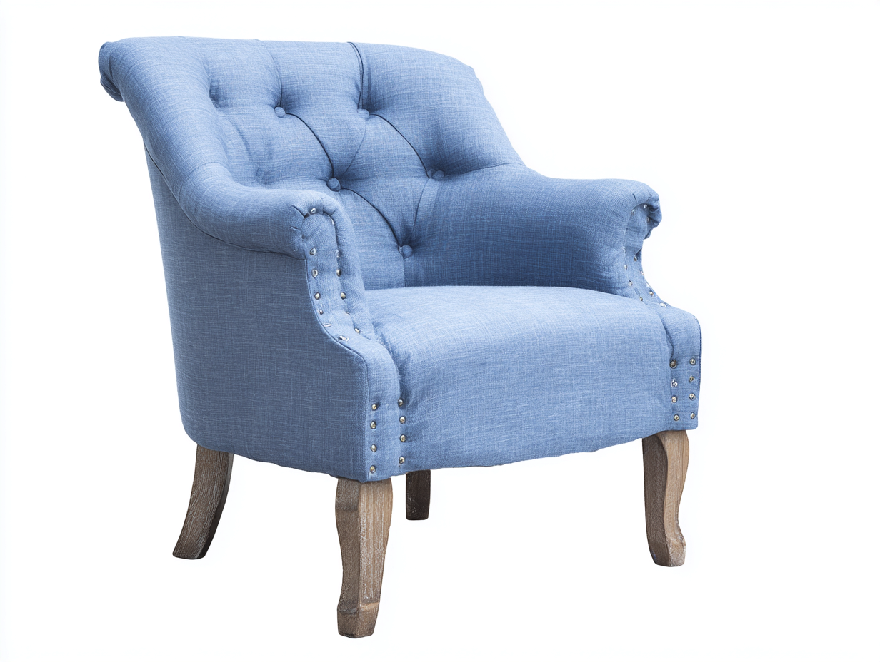 Poltrona lounge in tessuto 76x78x84 cm - azzurro - design classico per soggiorno o area relax-Casagomart