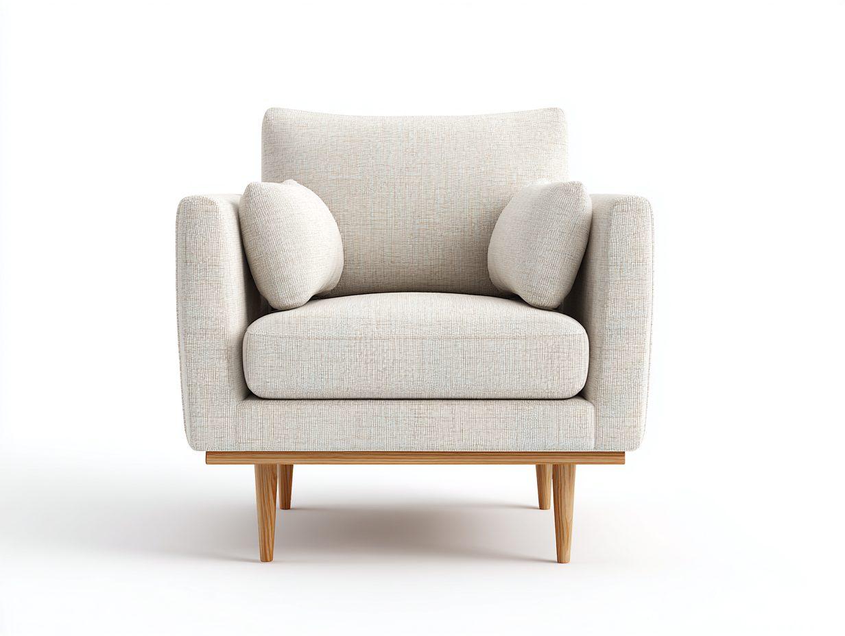 Poltrona lounge in tessuto imbottito 82x80x85 cm - beige - design contemporaneo-Casagomart