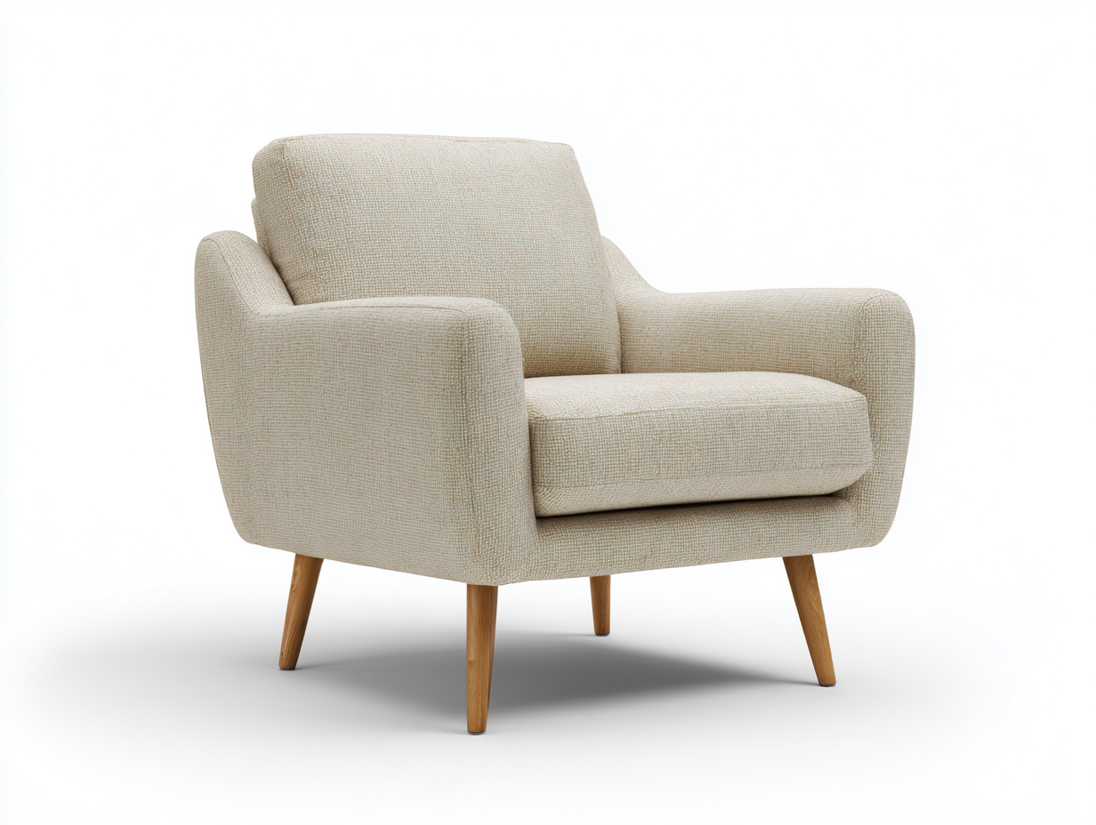 Poltrona lounge in tessuto 85x80x78 cm - beige - design moderno-Casagomart