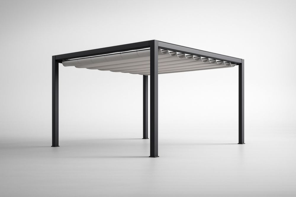 Gazebo autoportante in alluminio con copertura in tela cerata-Decorlivingx