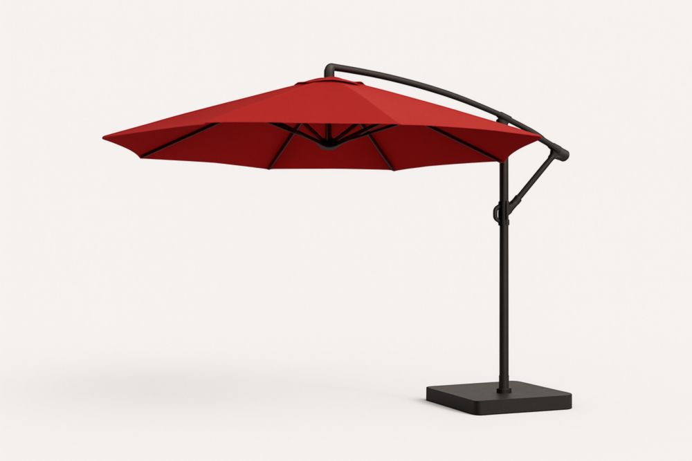 Ombrellone da Giardino in Alluminio e Poliestere Rosso 3m-Decorlivingx