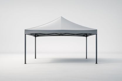 Tenda da esterno con telaio in acciaio e tessuto in poliestere bianco-Decorlivingx