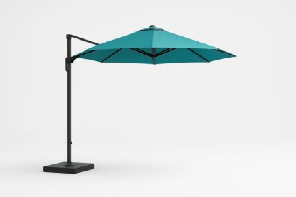 Ombrellone da Giardino 3m Poliestere Alluminio Base Quadrata Turchese-Decorlivingx