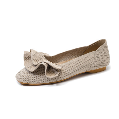 Comfortable Square-Toe Knit Flats Designed for Everyday Comfort