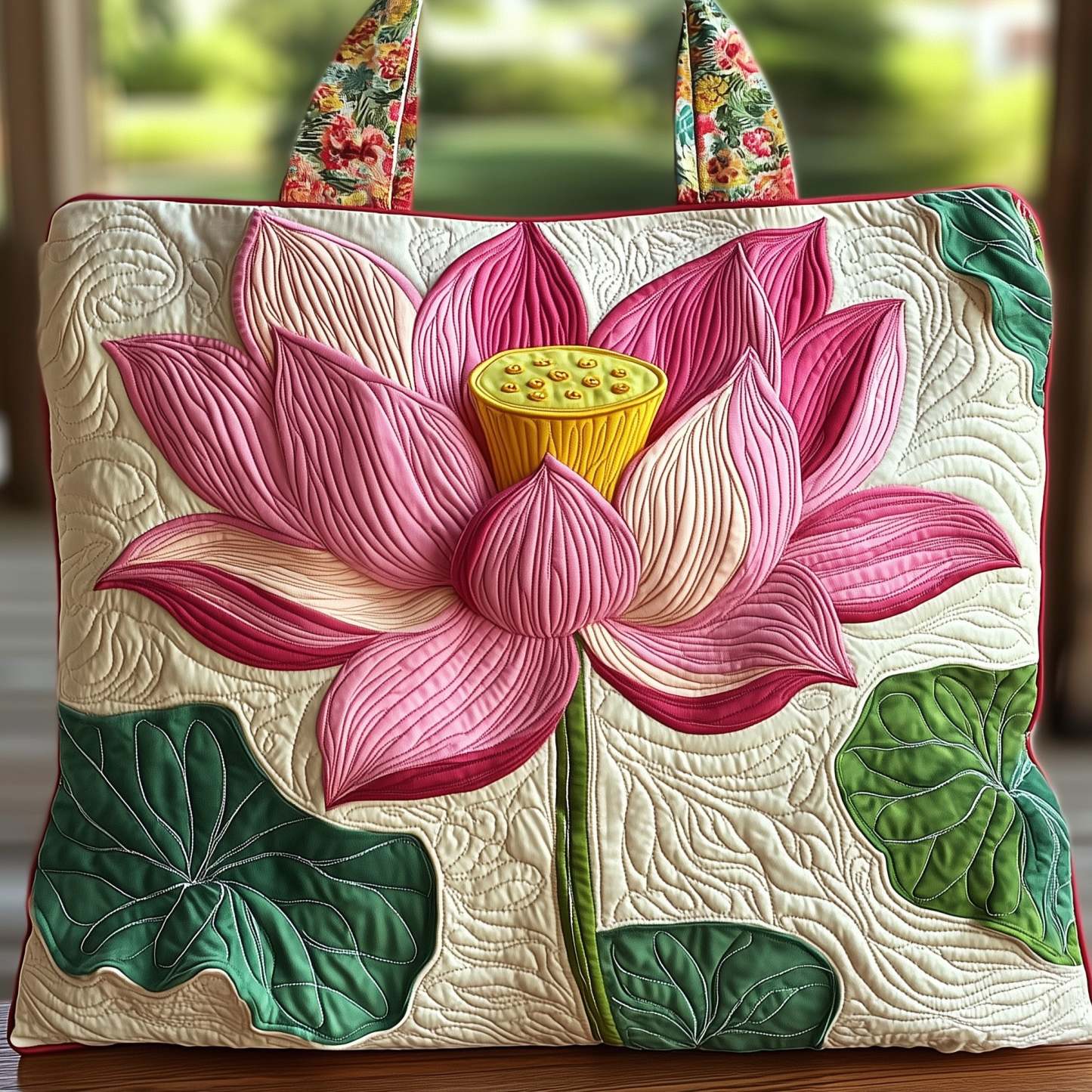 Lotus Quilted Tote Bag GFTONT1216