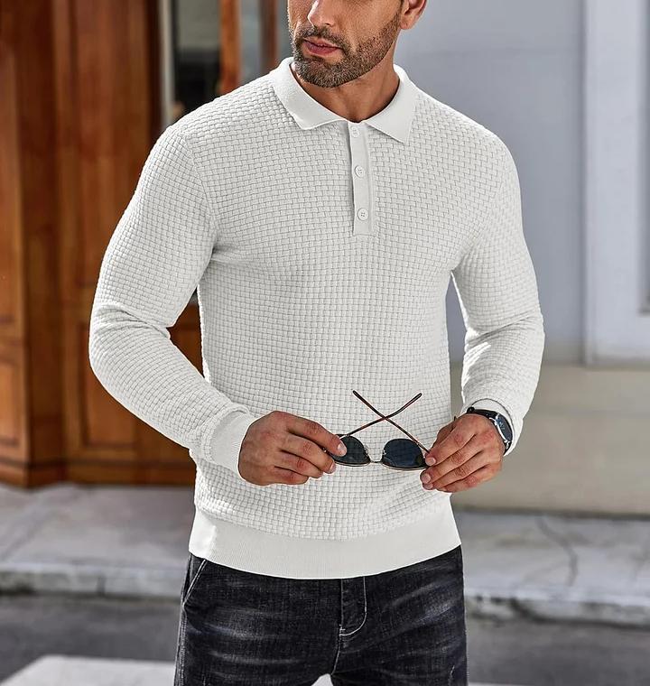 CLEARANCE🔥 Men's Casual Knitted Sweater Long Sleeve Polo Shirt