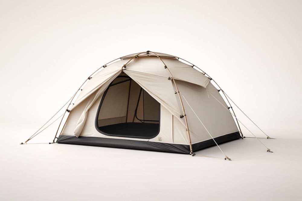 Tenda da Campeggio 4 Persone Poliestere Impermeabile Sabbia-Zoranivo