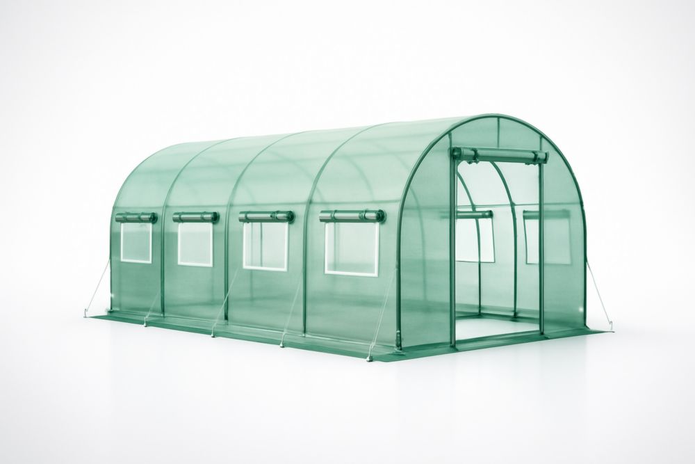 Serra da giardino in alluminio e PE verde 600x300x200 cm(Lu×L×H)-Zoranivo