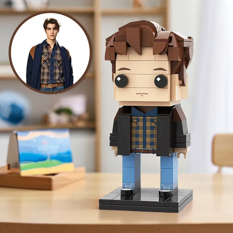 Figurines Bricks personnalisées avec cadre photo, mini-figurines Bricks personnalisées (1 à 3 pièces), cadeaux parfaits pour la Saint-Valentin, un mariage, la fête des mères, la fête des pères et Noël.-BricksBulk.Fr