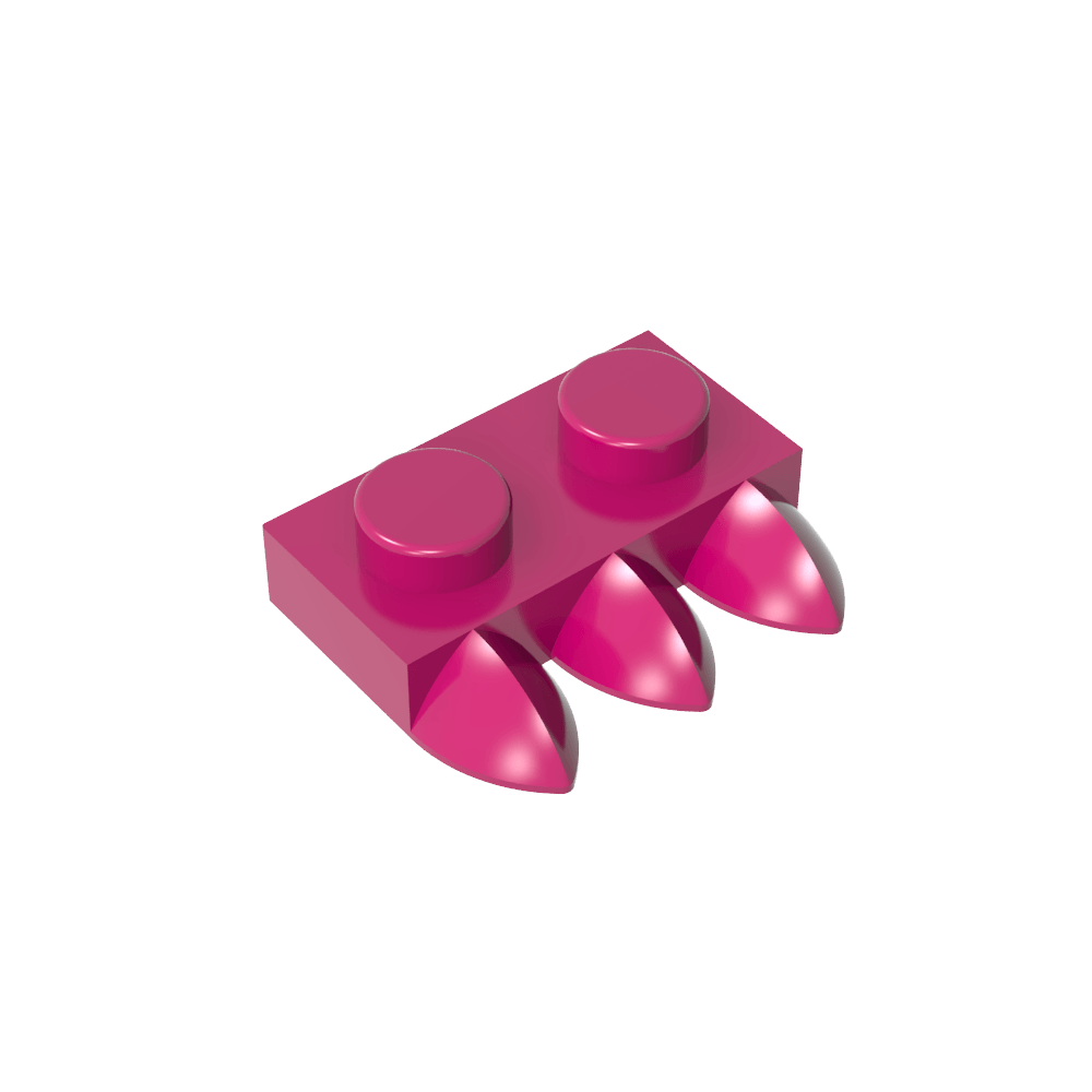 Plaque spéciale 1 x 2 à trois dents [Tri-Tooth]-MyGobricksFr