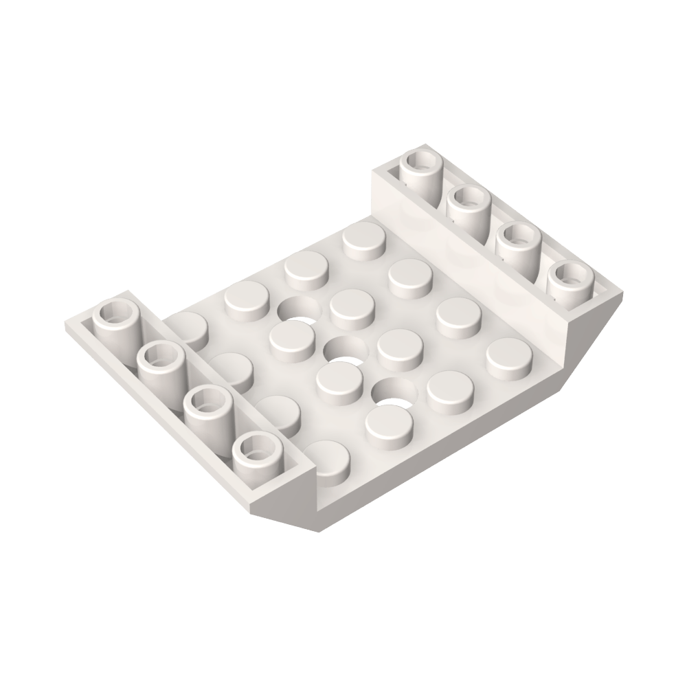 Pente inversée 45° 6 x 4 Double avec découpe 4 x 4 et 3 trous-MyGobricksFr
