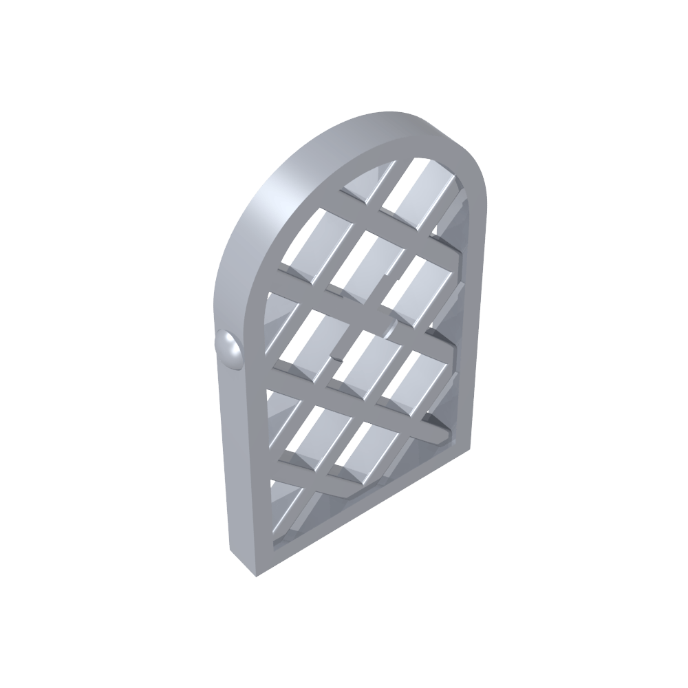 Fenêtre à carreaux 1 x 2 x 2 2/3, motif losange, partie supérieure arrondie-MyGobricksFr