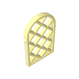 Fenêtre à carreaux 1 x 2 x 2 2/3, motif losange, partie supérieure arrondie-MyGobricksFr