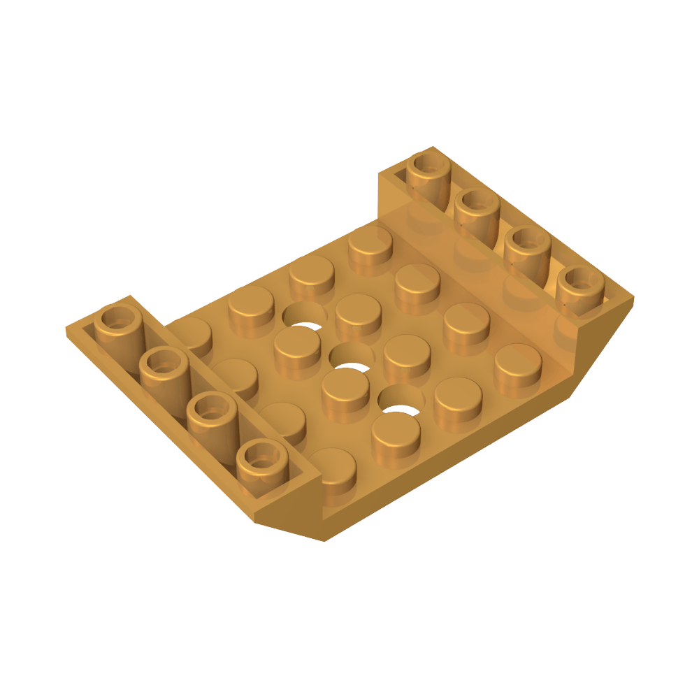 Pente inversée 45° 6 x 4 Double avec découpe 4 x 4 et 3 trous-MyGobricksFr