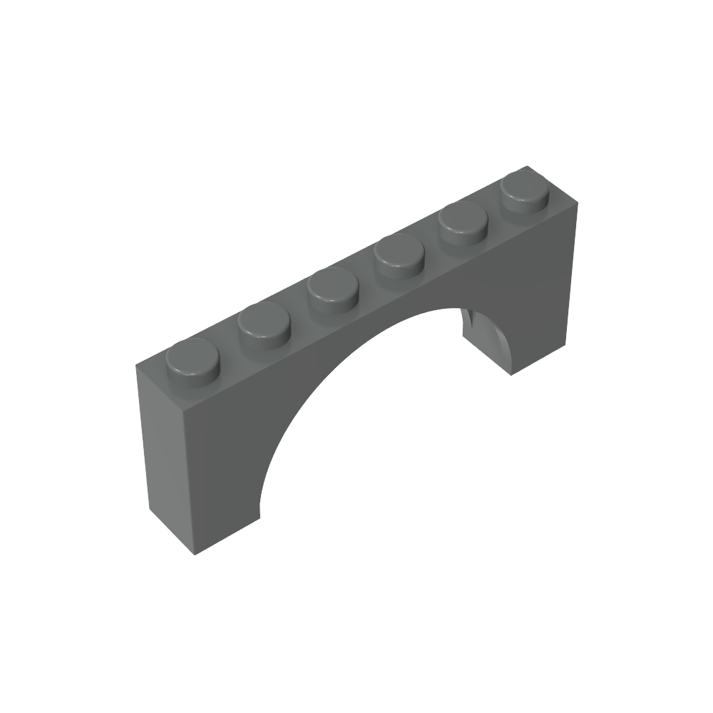 Arche en brique 1 x 6 x 2 - Dessus mince sans dessous renforcé [Nouvelle version]-MyGobricksFr