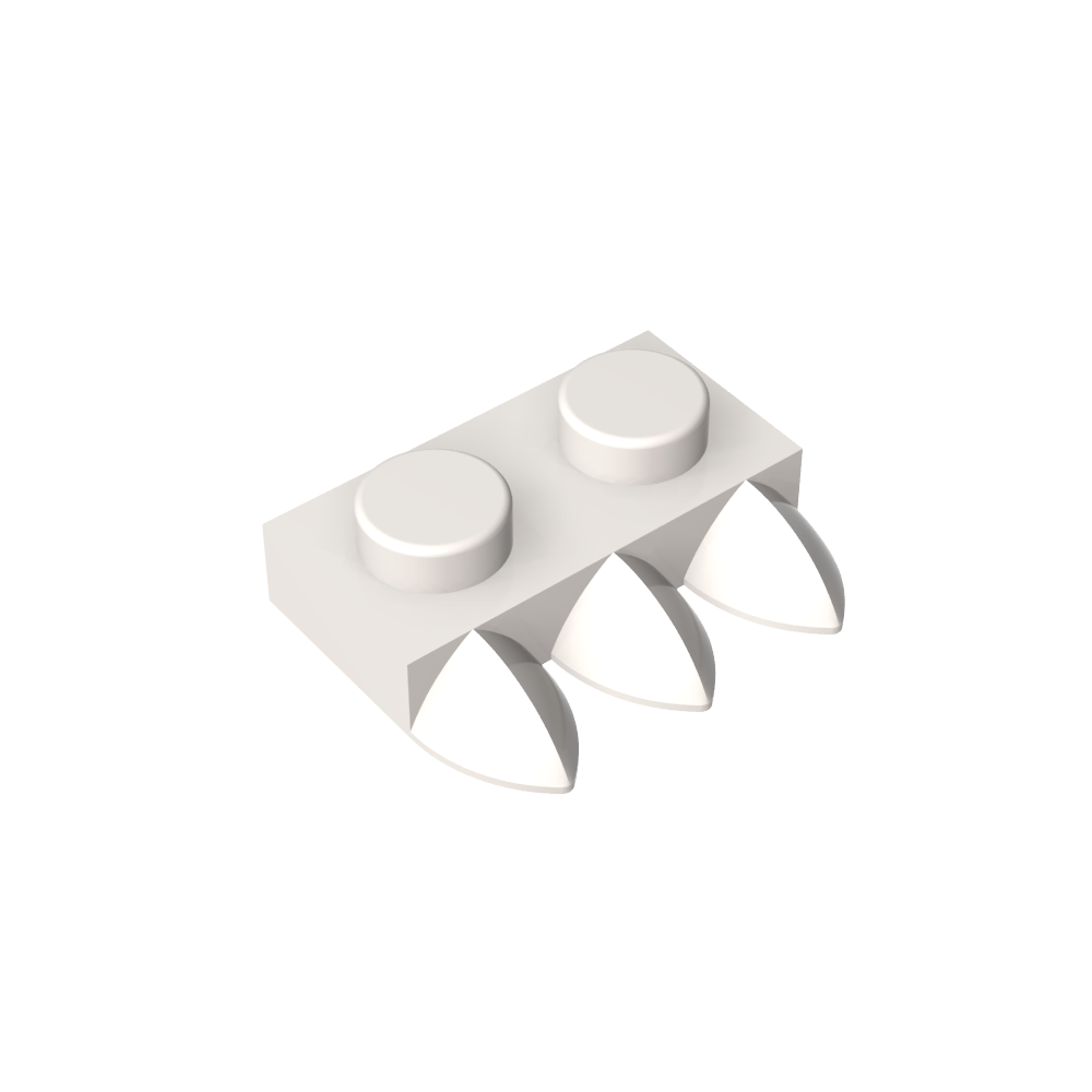 Plaque spéciale 1 x 2 à trois dents [Tri-Tooth]-MyGobricksFr