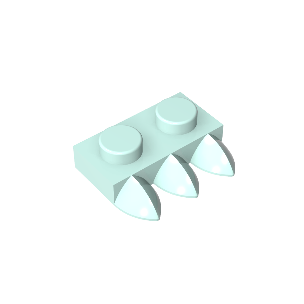 Plaque spéciale 1 x 2 à trois dents [Tri-Tooth]-MyGobricksFr