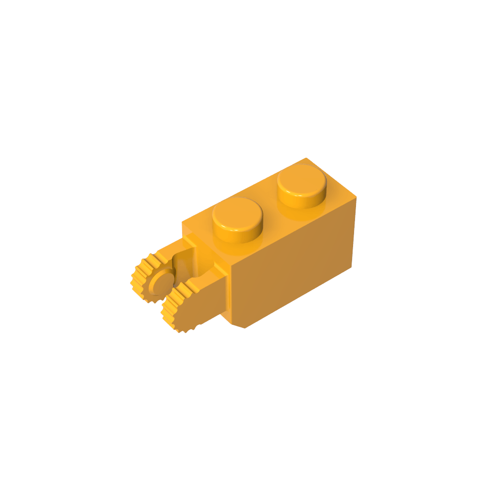 Brique à charnière 1 x 2, verrouillage à 2 doigts, extrémité verticale, 9 dents-MyGobricksFr