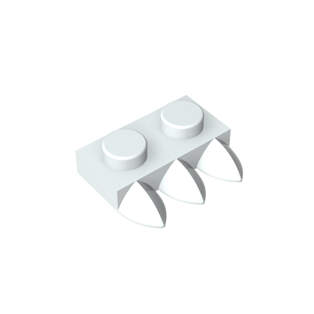 Plaque spéciale 1 x 2 à trois dents [Tri-Tooth]-MyGobricksFr