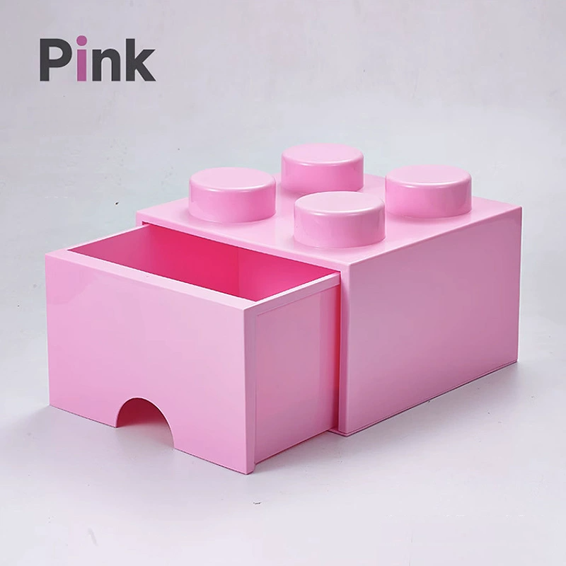 Boîte de rangement pour briques de construction de style tiroir, étanche à la poussière, empilable (25 cm x 25 cm x 18 cm)