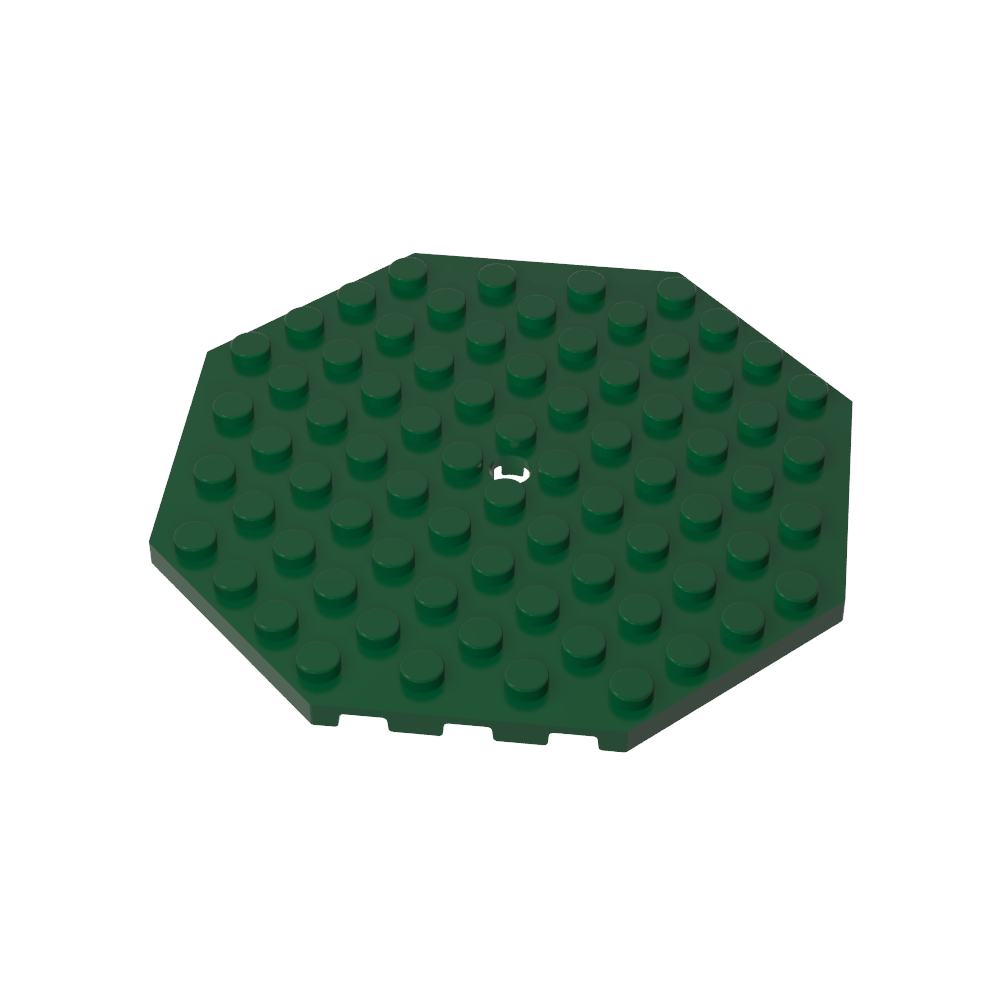 Assiette spéciale octogonale 10 x 10 avec trou-MyGobricksFr