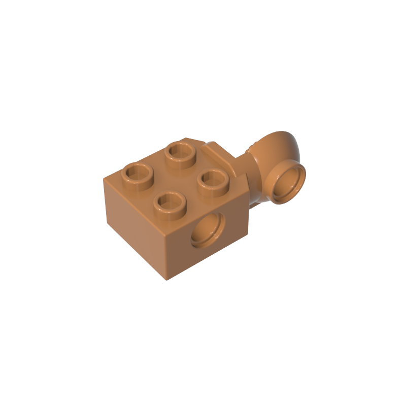 Brique Technic spéciale 2 x 2 avec trou pour goupille, demi-rotule de rotation [côté vertical]-BricksBulk.Fr