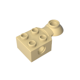 Brique Technic spéciale 2 x 2 avec trou pour goupille, demi-rotule de rotation [Horizontal supérieur]-BricksBulk.Fr