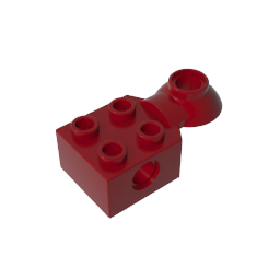 Brique Technic spéciale 2 x 2 avec trou pour goupille, demi-rotule de rotation [Horizontal supérieur]-BricksBulk.Fr