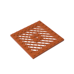 Plaque spéciale 8 x 8 avec grille [Trou au centre]-MyGobricksFr